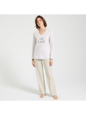 Pijama de punto manga larga Anne Weyburn gris