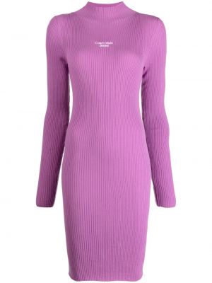 Džinsa auduma kleita Calvin Klein Jeans violets