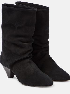 Велурени обувки до глезена Isabel Marant черно