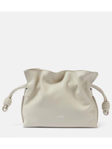 Leder clutch Loewe grau