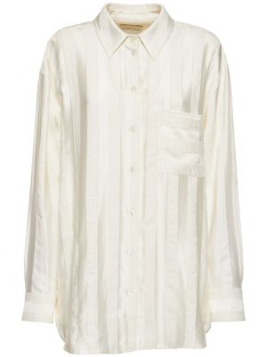 Dryžuota marškiniai iš viskozės Loulou Studio balta