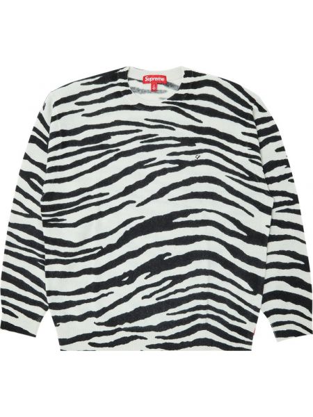 Кашемировый свитер с принтом зебра Supreme