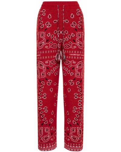 Pantaloni de lână din jacard Alanui roșu