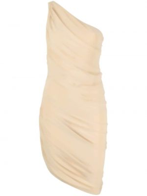 Asymetrické mini šaty Norma Kamali béžové