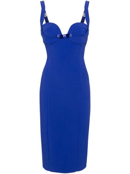 Midi šaty s mašľou Elisabetta Franchi modrá