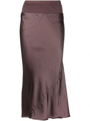Saténová puzdrová sukňa Rick Owens fialová