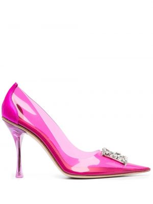 Полуотворени обувки с кристали Dsquared2 розово