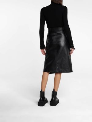 Δερμάτινη φούστα με ψηλή μέση Balenciaga μαύρο