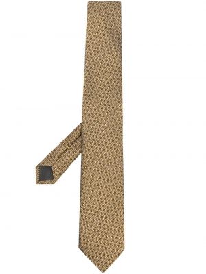 Копринена вратовръзка Canali жълто