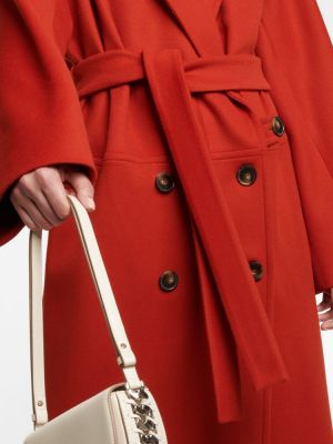 Vlněný kabát Stella Mccartney červený