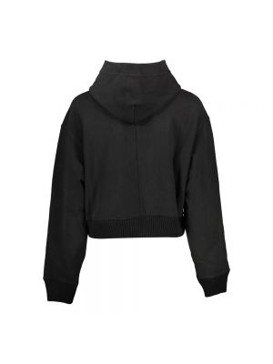 Sweter bawełniany z kapturem Calvin Klein czarny