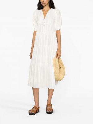 Bílé bavlněné midi šaty Dvf Diane Von Furstenberg