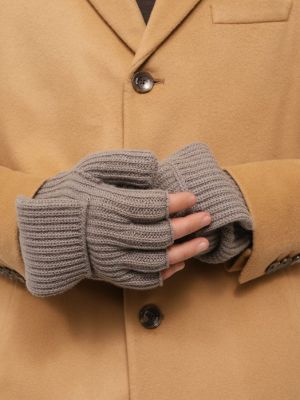 Кашемировые перчатки Giorgio Armani бежевые