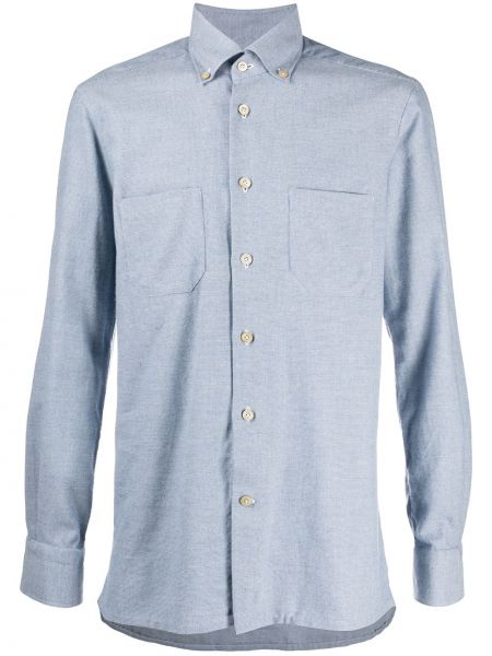 Camisa manga larga Kiton azul