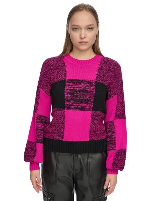 Розовый свитер с геометрическим узором с круглым вырезом Dkny Jeans