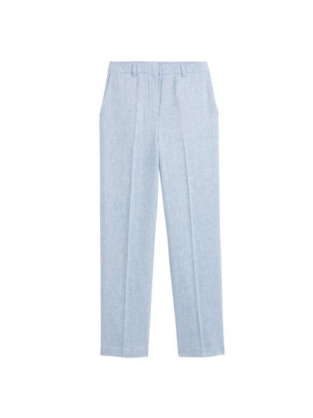 Pantalones de lino de algodón La Redoute Collections azul