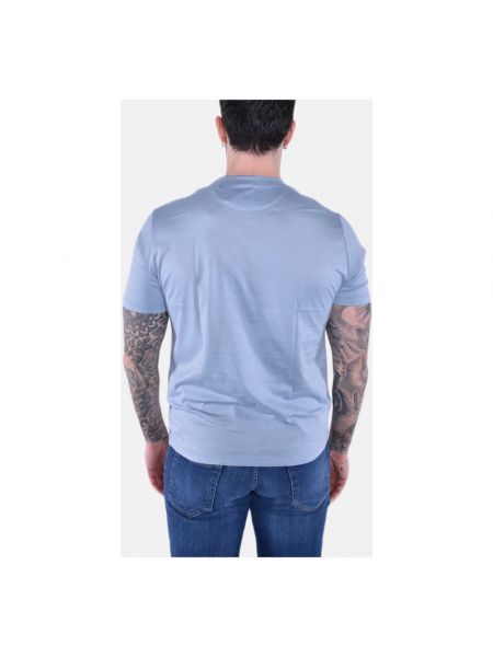 Camiseta de algodón de cuello redondo Eleventy azul