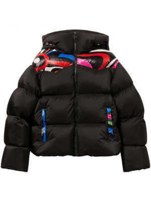 Pernata jakna s kapuljačom Pucci crna