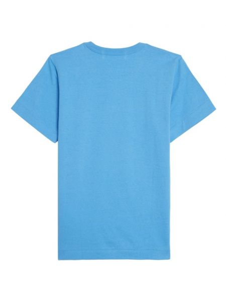 Bavlněné tričko se srdcovým vzorem Comme Des Garçons Play modré