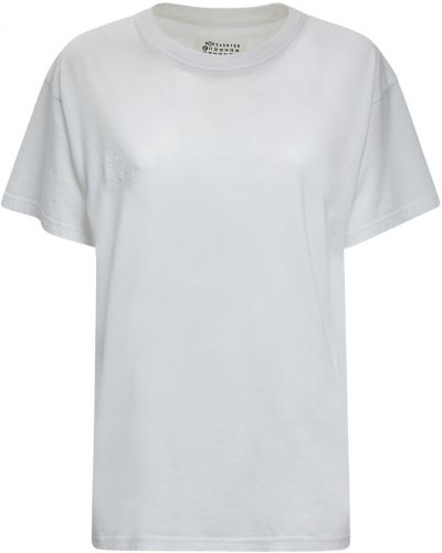 T-shirt di cotone in jersey Maison Margiela bianco