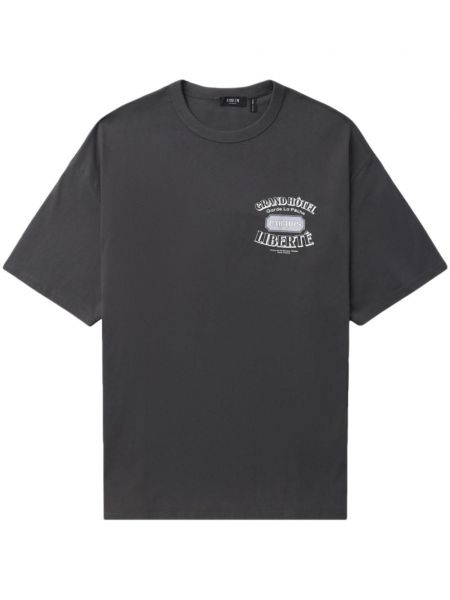 Bavlnené tričko s potlačou Five Cm sivá