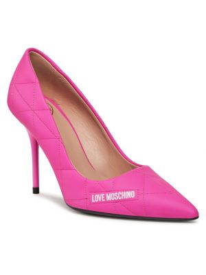 Полуотворени обувки с ток Love Moschino розово