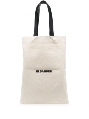 Bombažna nakupovalna torba s potiskom Jil Sander