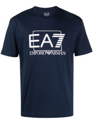 T-shirt aus baumwoll mit print Ea7 Emporio Armani