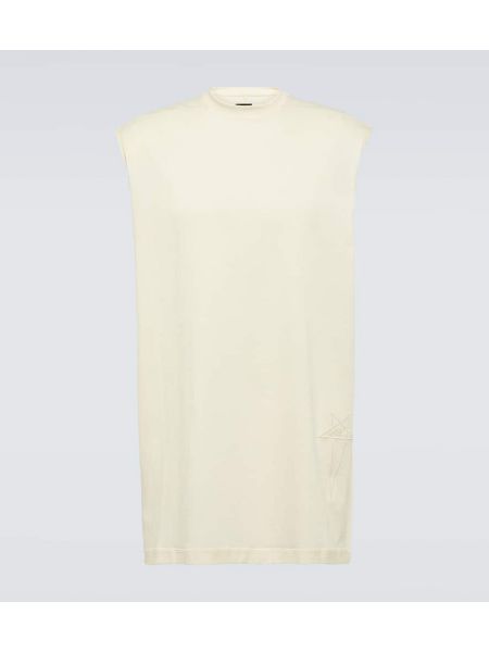Camiseta de algodón de tela jersey Rick Owens blanco