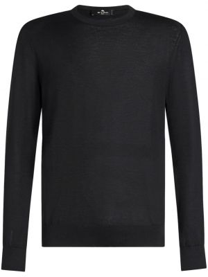 Пуловер бродиран с кръгло деколте Etro черно