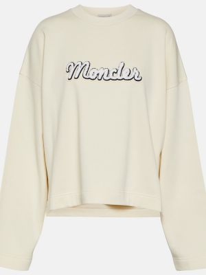 Raštuotas medvilninis džemperis Moncler balta