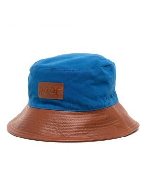 Iš natūralios odos kepurė Bode mėlyna