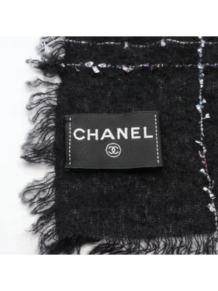 Bufanda de lana retro Chanel Vintage negro