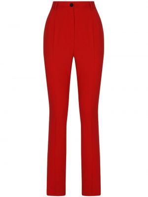 Rovné kalhoty Dolce & Gabbana červené