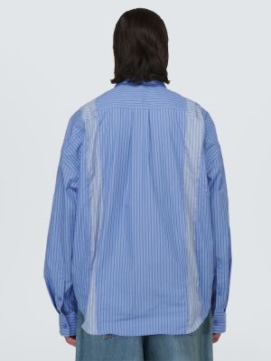 Camisa de algodón a rayas Balenciaga azul