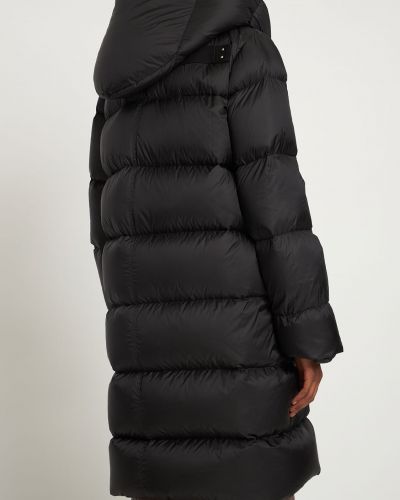 Пухено палто с качулка Rick Owens черно