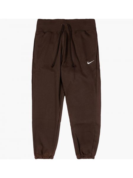 Флисовые джоггеры с высокой талией оверсайз Nike коричневые