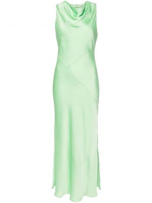 Zelené saténové midi šaty Misha
