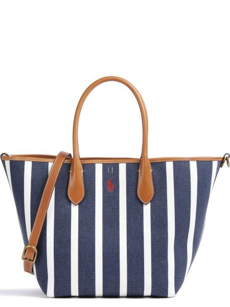 Хлопковая сумка шоппер Polo Ralph Lauren синяя