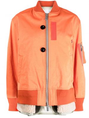 Bavlněná bomber bunda Sacai oranžová