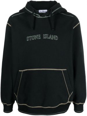 Pamučna hoodie s kapuljačom s vezom Stone Island