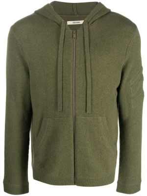 Strick kaschmir hoodie mit reißverschluss Zadig&voltaire grün