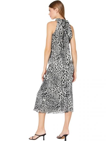 Леопардовое платье в полоску Milly серое