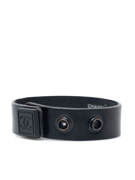 Bracelet en cuir Chanel Pre-owned noir