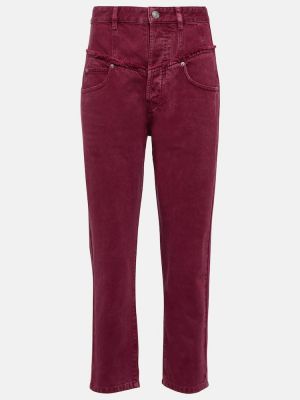 High waist straight jeans Isabel Marant weinrot
