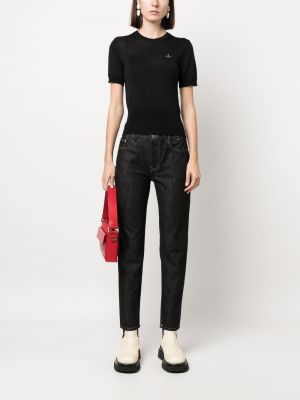Straight jeans mit stickerei Vivienne Westwood schwarz