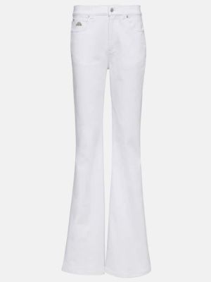 Zvonové džíny s vysokým pasem Alexander Mcqueen bílé