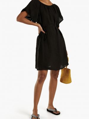 Льняное платье мини 120% Lino черное