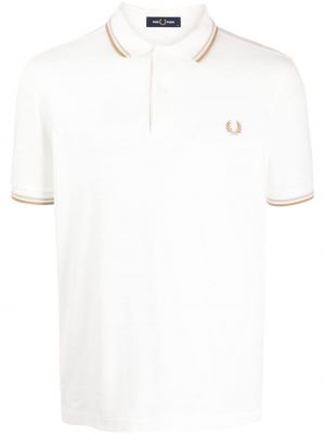 Tricou polo cu broderie Fred Perry alb