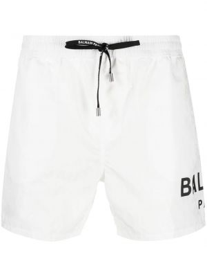 Trykt shorts Balmain hvit